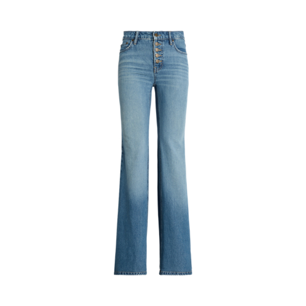 Lauren Ralph Lauren Button Up High-Rise Flare Jean (Authenticated)